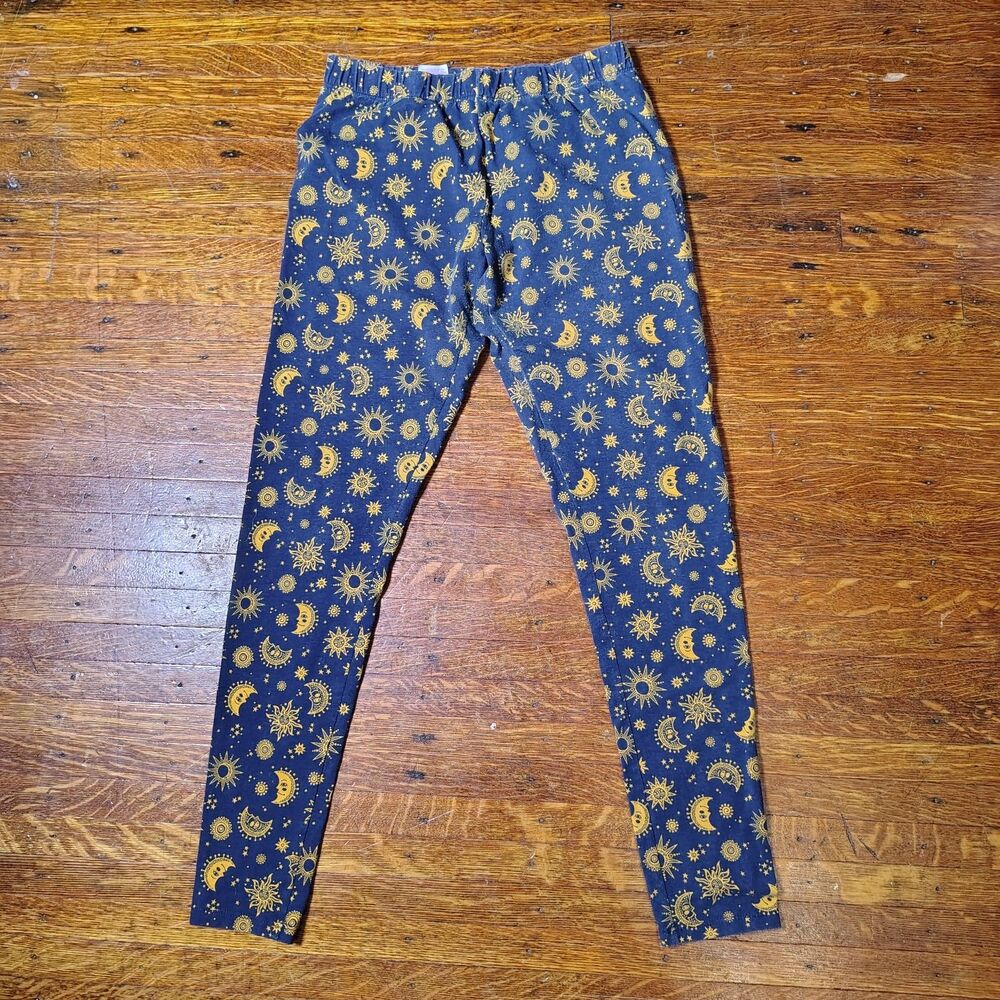 Celestial Navy W Mystical Gold Suns&Moons Leggings Galactic Glam/T113